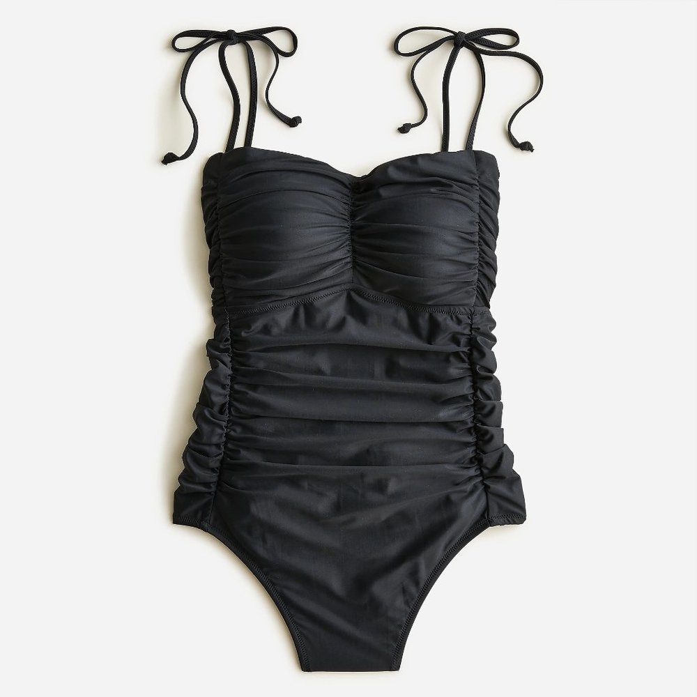 Brand New Never Worn J.Crew Ruched Tie-Shoulder One Piece